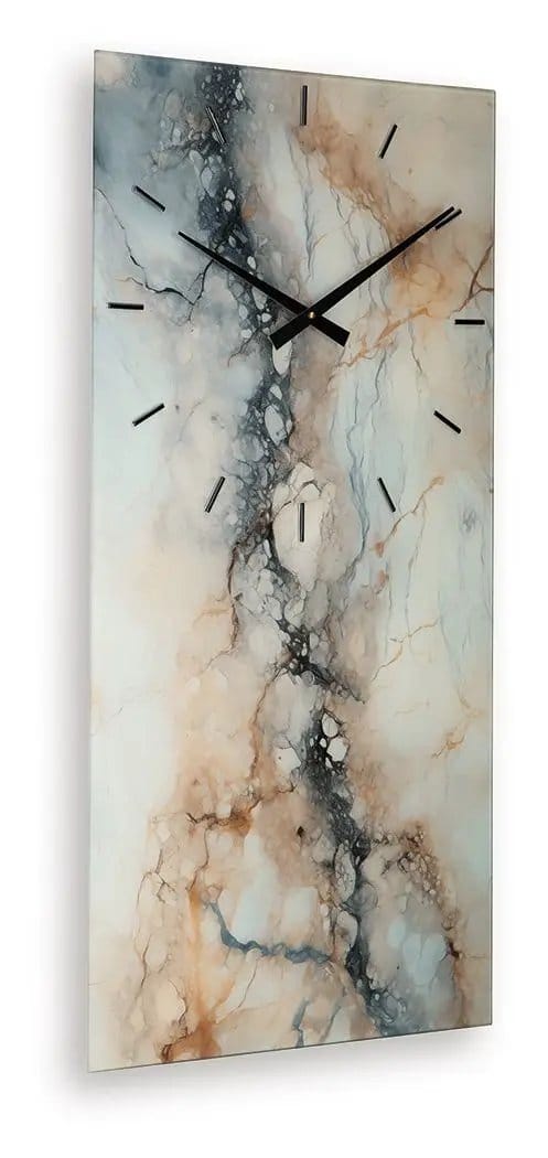 Teague Wall Clock | 2 Pieces | Marble & Glass | Home