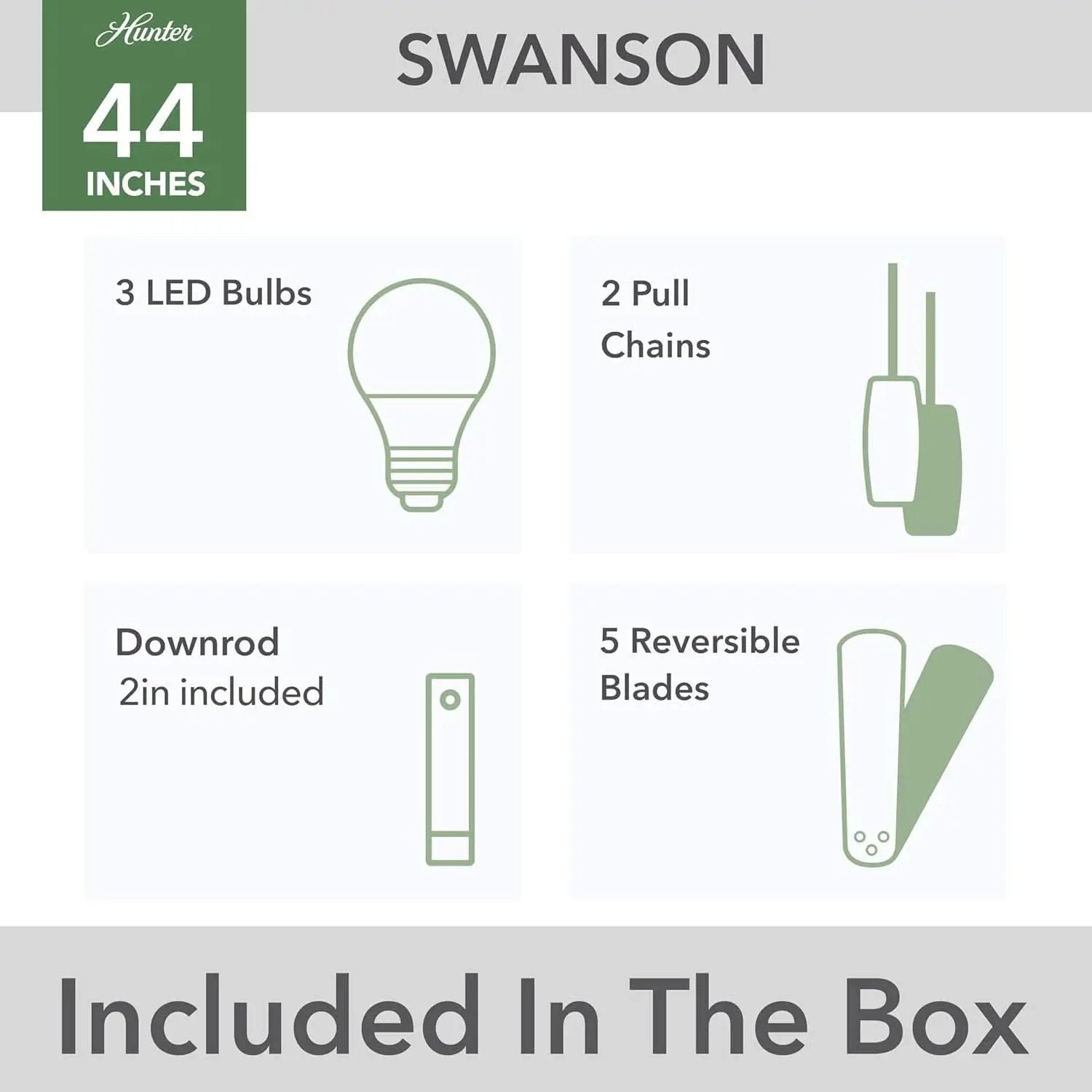 44 Inch Indoor Ceiling Fan With LED Lights Quiet Motor from PriceLows™