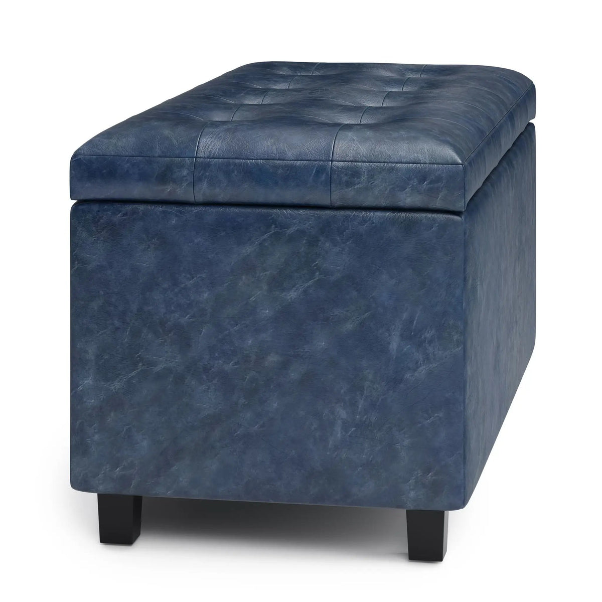 Cosmopolitan Upholstered Storage Ottoman | Child Safety Hinge | Large Interior Storage | 33.5 Inch Length