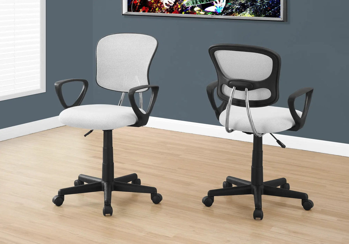 Kids Mid-Back Office Chair | Adjustable Height Swivel | Armrests | 5-Star Base