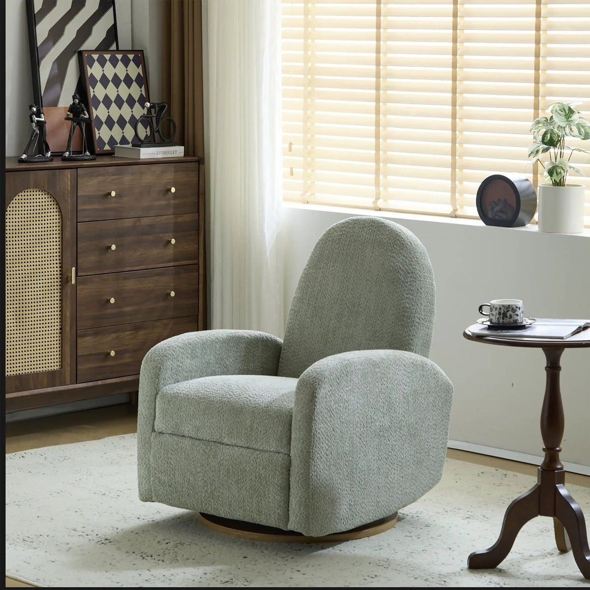 Contemporary 360 Swivel And Glider Recliner Chair | 3 Pieces | Solid Wood | Living Room