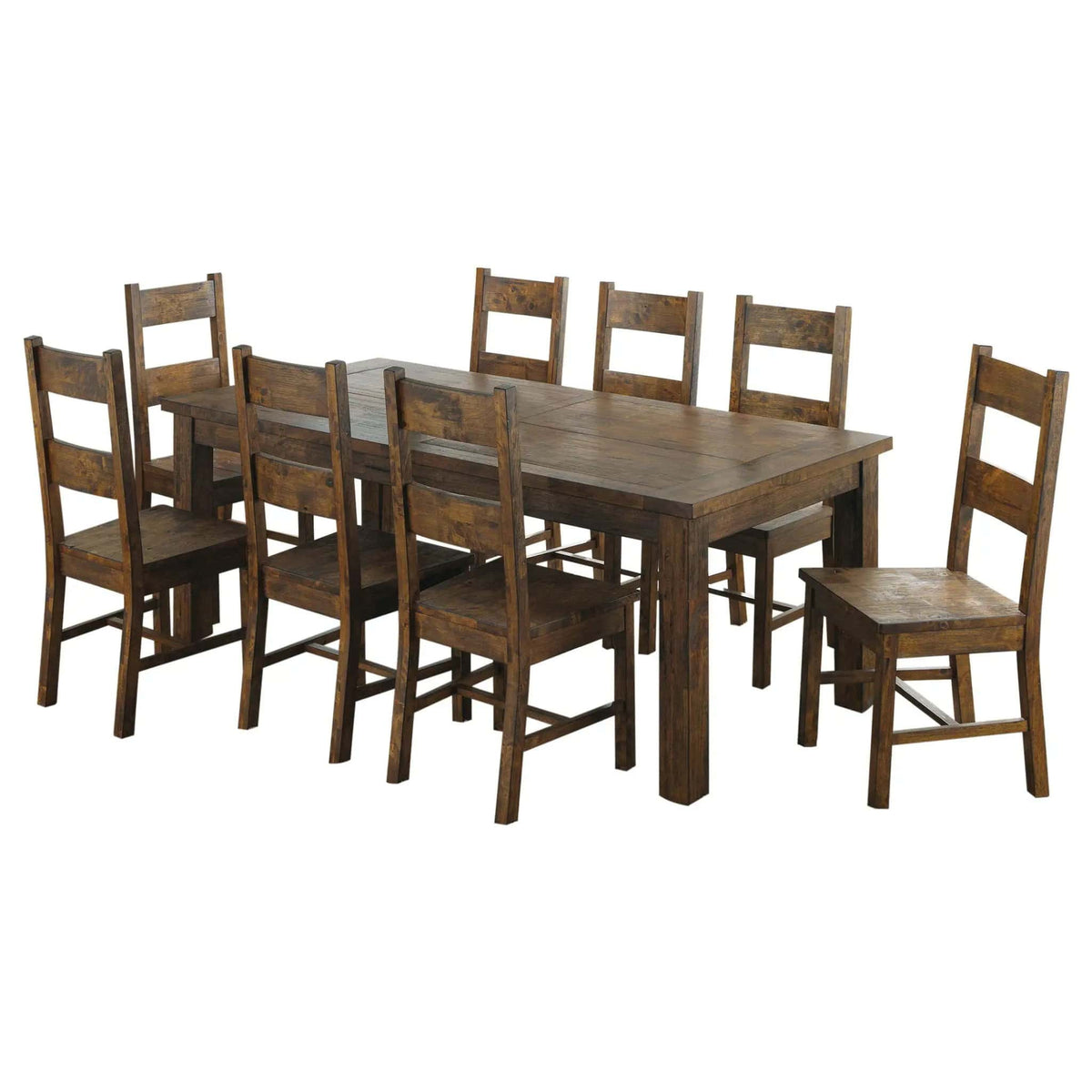 Coleman 9-piece Rectangular Dining Set Rustic Golden | 9-Piece Set | Dining Room Furniture | Brown