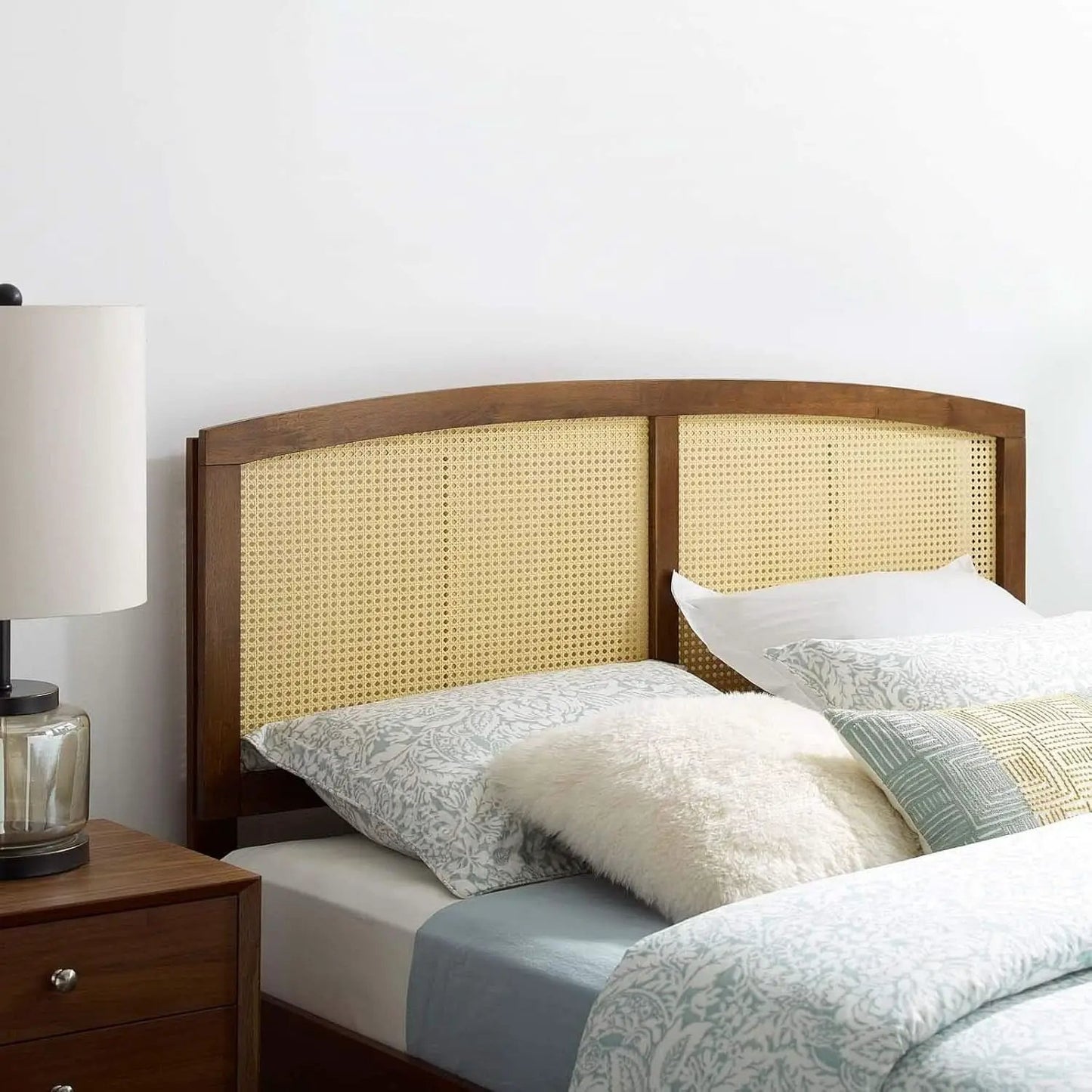 Cane Woven Rattan King Headboard With Organic Design from PriceLows™