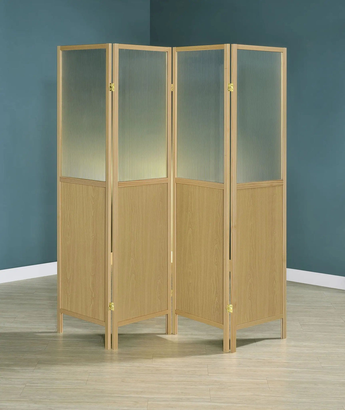 Mattison 4-Panel Room Divider Folding Shoji Screen | 69.5 x 0.75 x 70.25 in | Wood | Natural