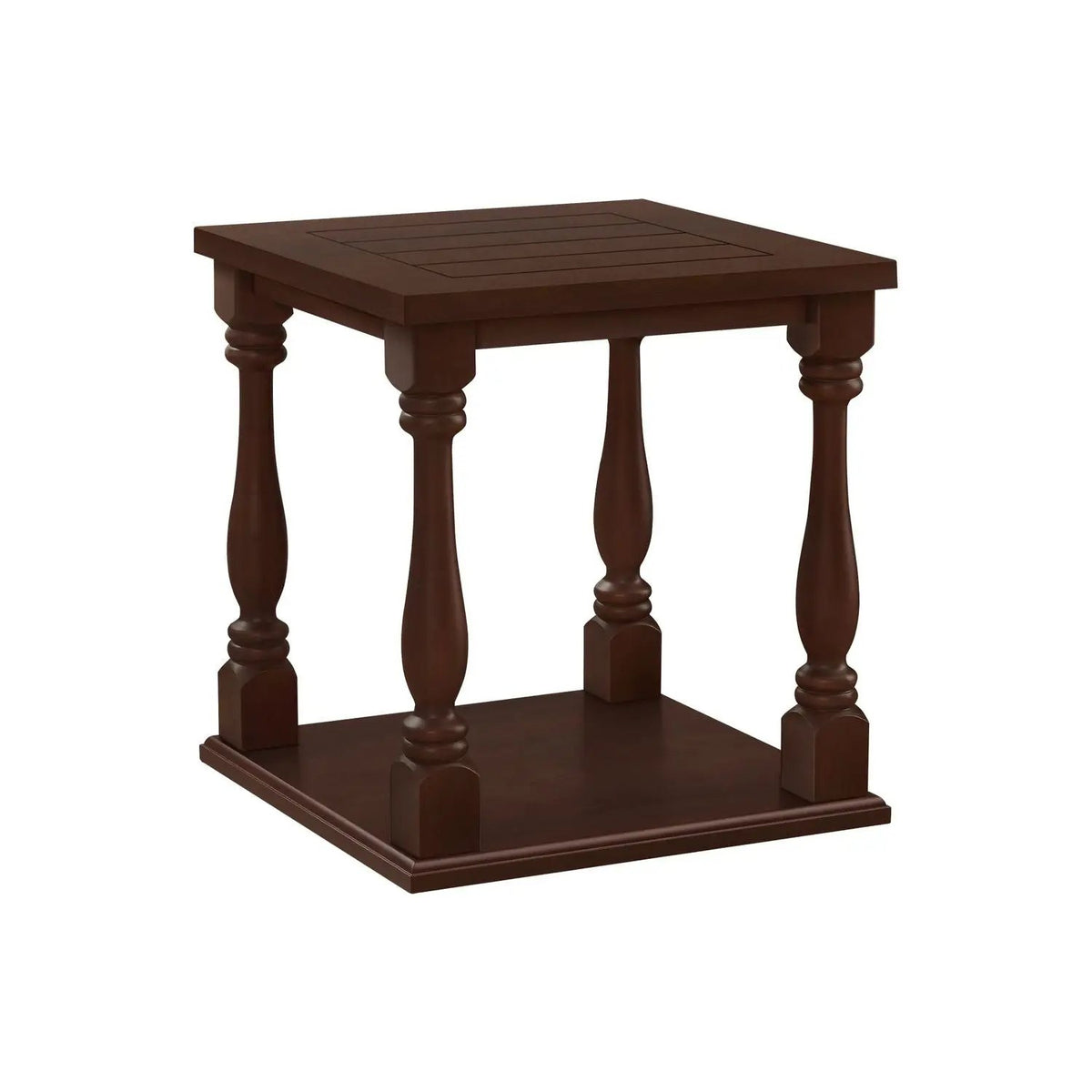 Traditional Accent Table | 2 Tier | Square Shape | Espresso Finish