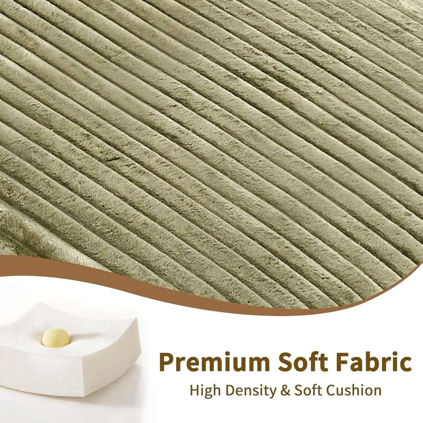 Corduroy Convertible Sofa Bed With Forest Green Fabric from PriceLows™
