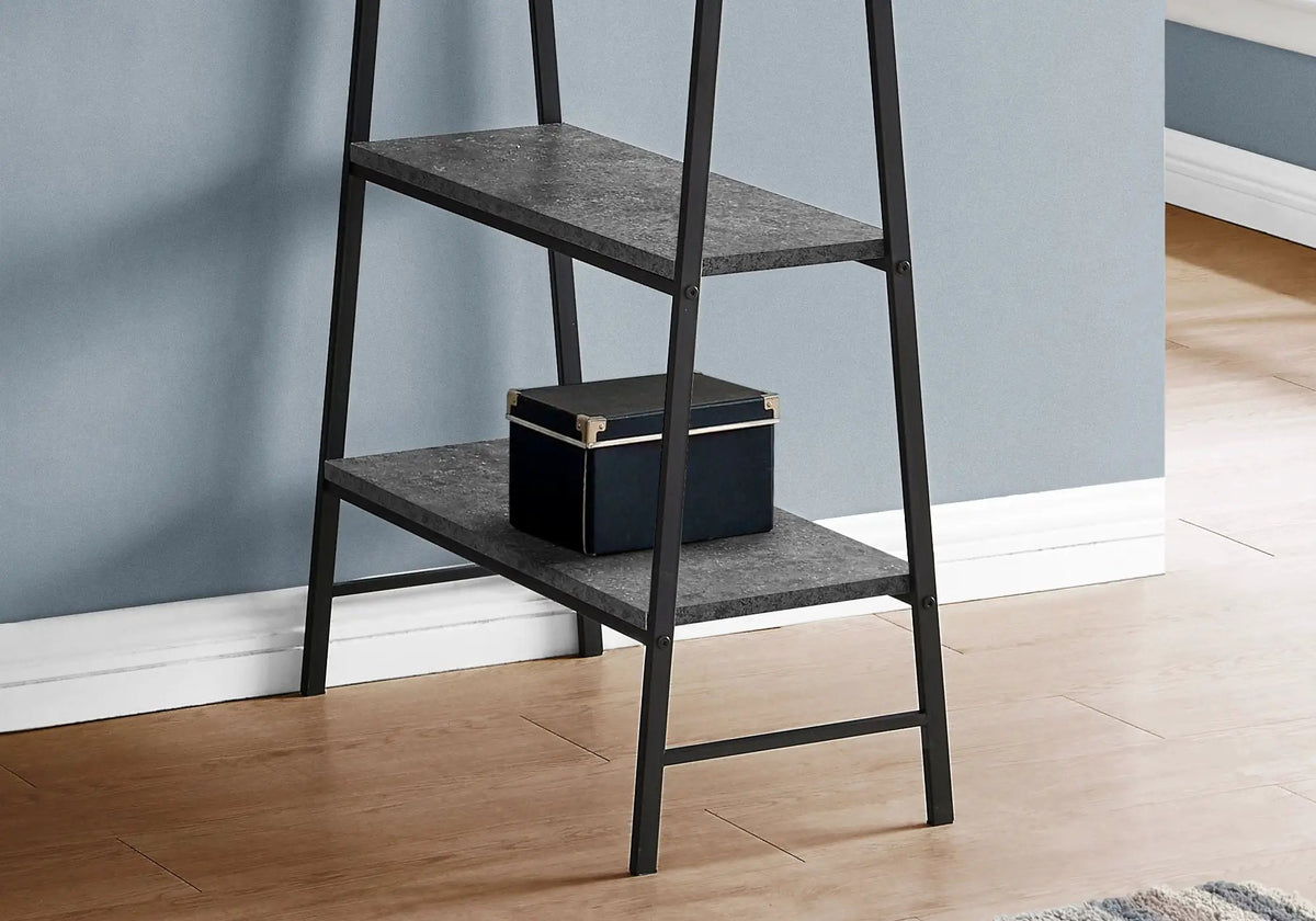 Sawhorse Computer Desk | 47.25 Inch Width | Four Open Shelves | Industrial Style