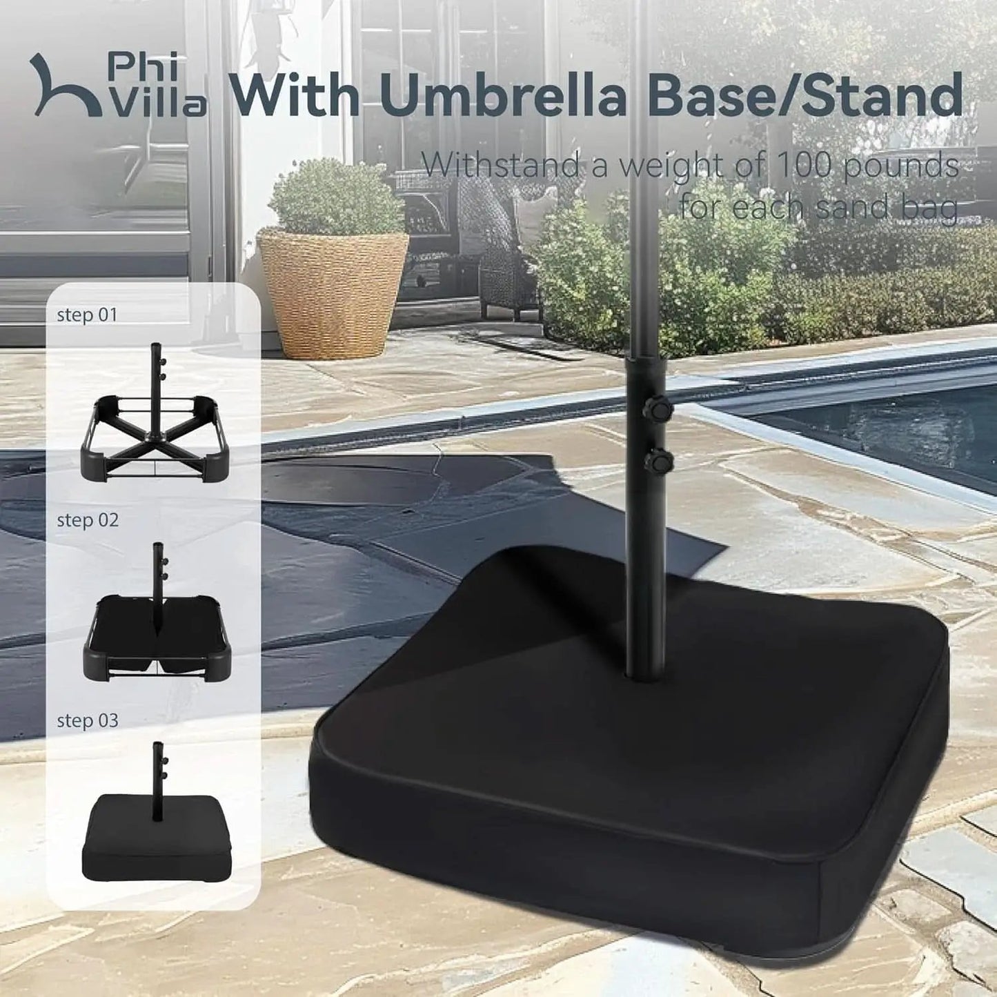 15 Foot Double Sided Patio Umbrella For Outdoor Shade from PriceLows™