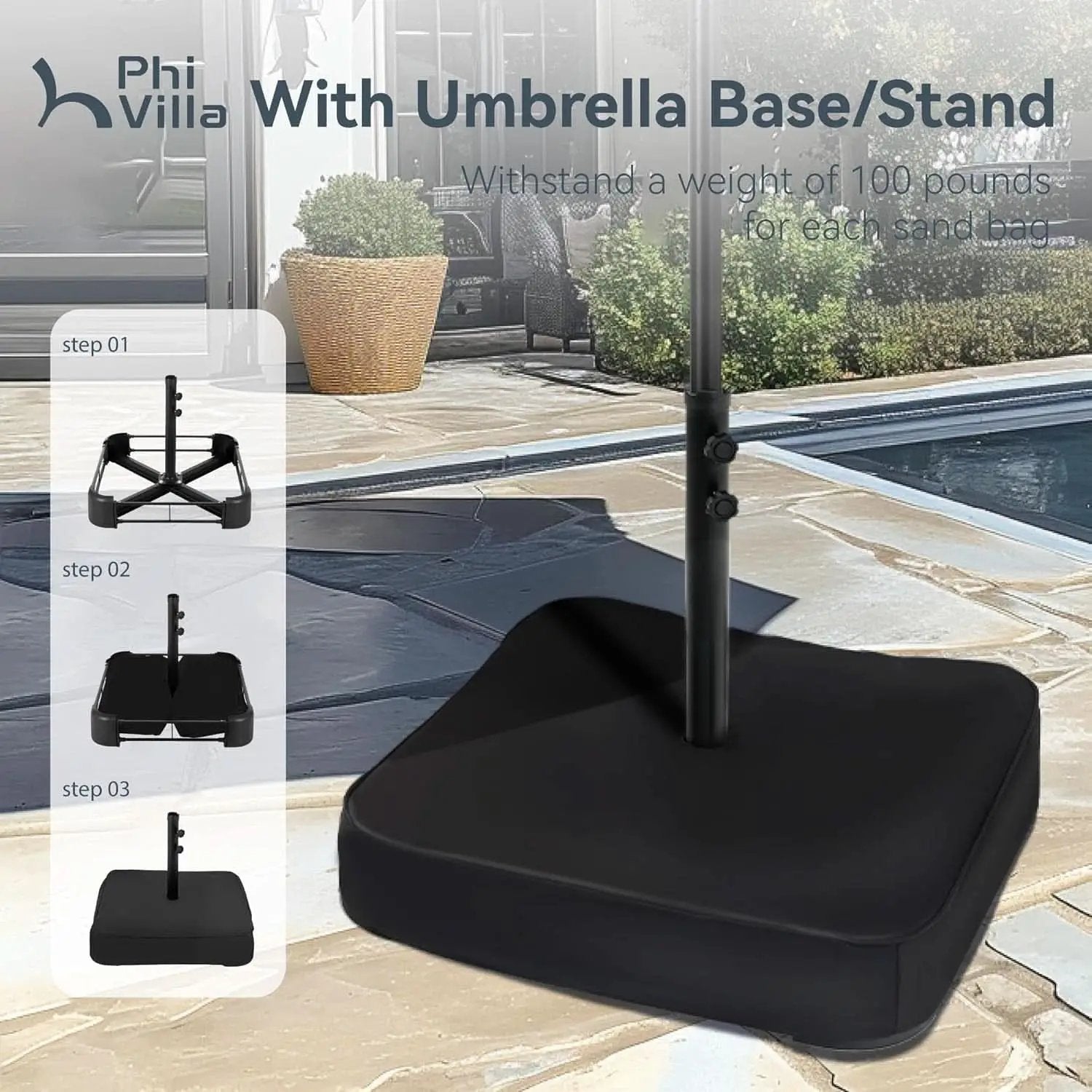 15 Foot Double Sided Patio Umbrella For Outdoor Shade from PriceLows™