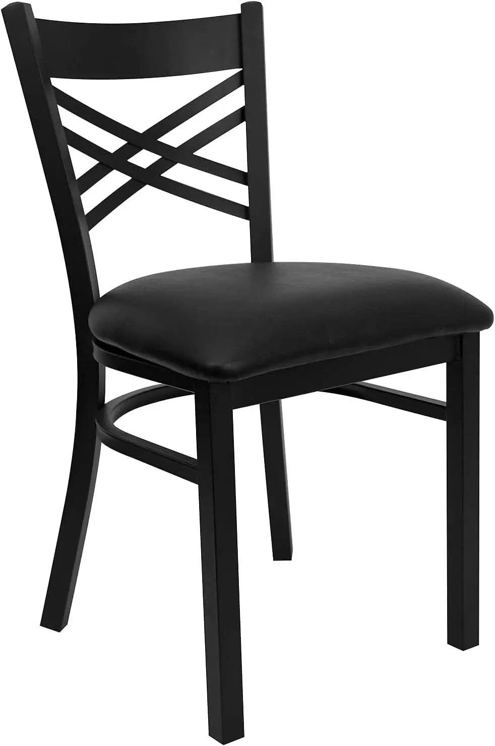 Hercules Series X Back Metal Armless Dining Chairs Black from PriceLows™