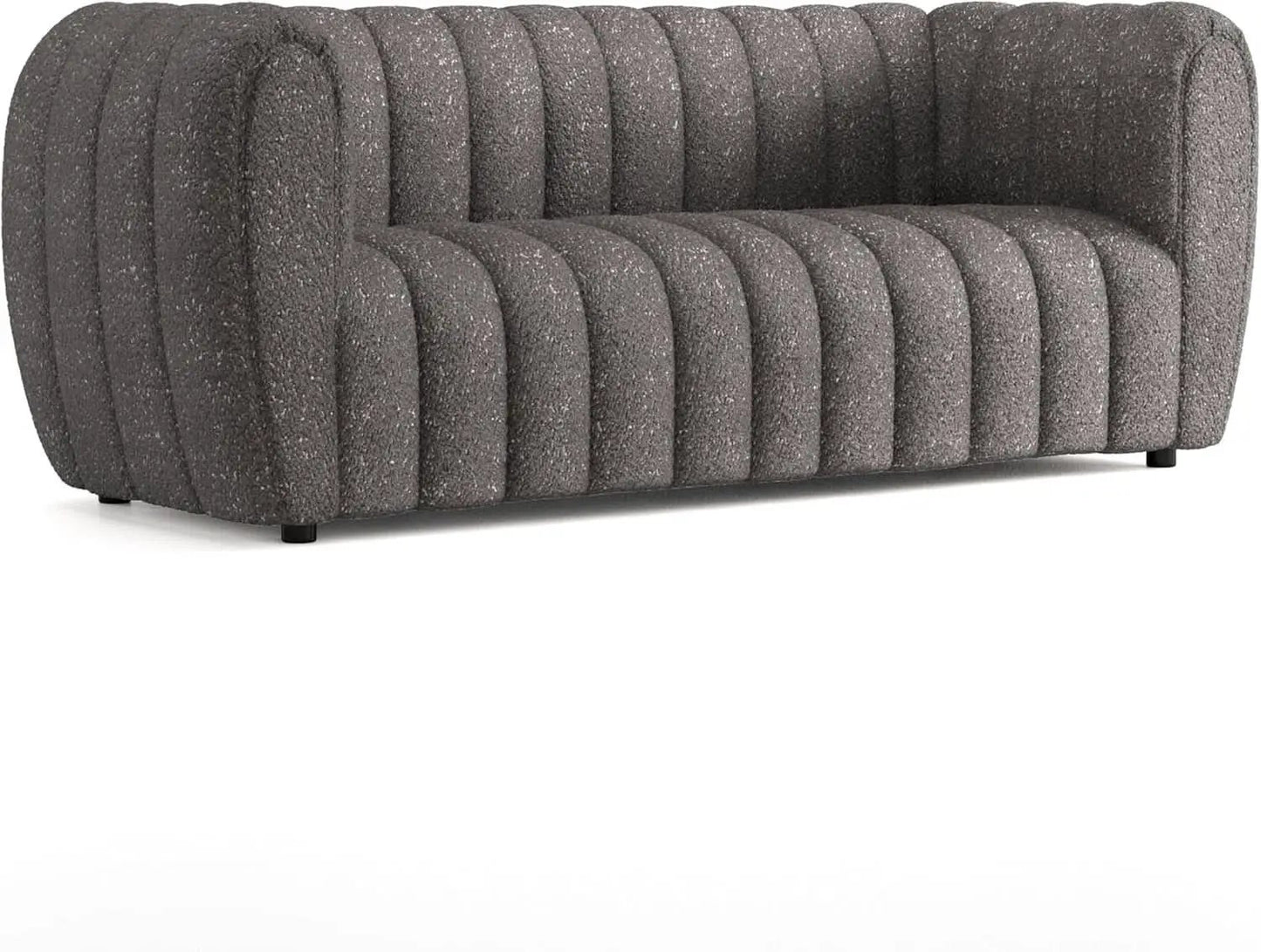 Charcoal Gray Vertical Channel Tufted 3 Piece Sofa Set from PriceLows™