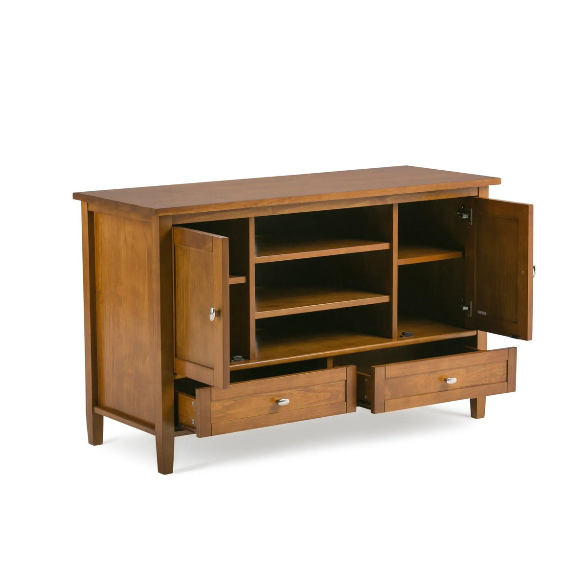 Warm Shaker Transitional TV Media Stand | Handcrafted Solid Wood | Fits TVs Up To 50 Inch | Tall Design