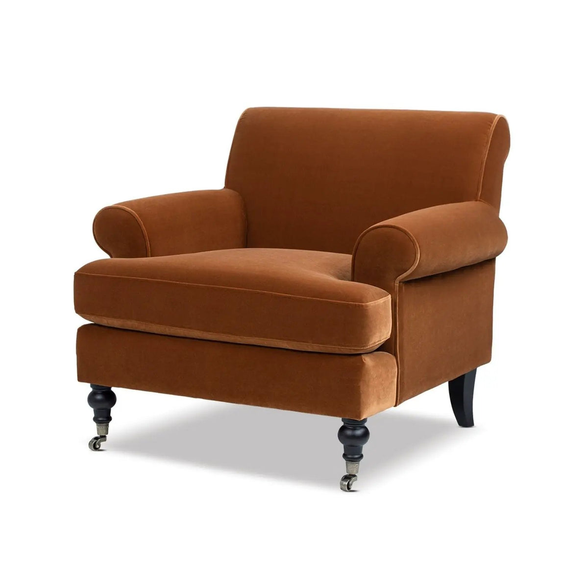 Alana Lawson Accent Arm Chair | Casters | Kiln-Dried Solid Wood Frame | Artisan Crafted
