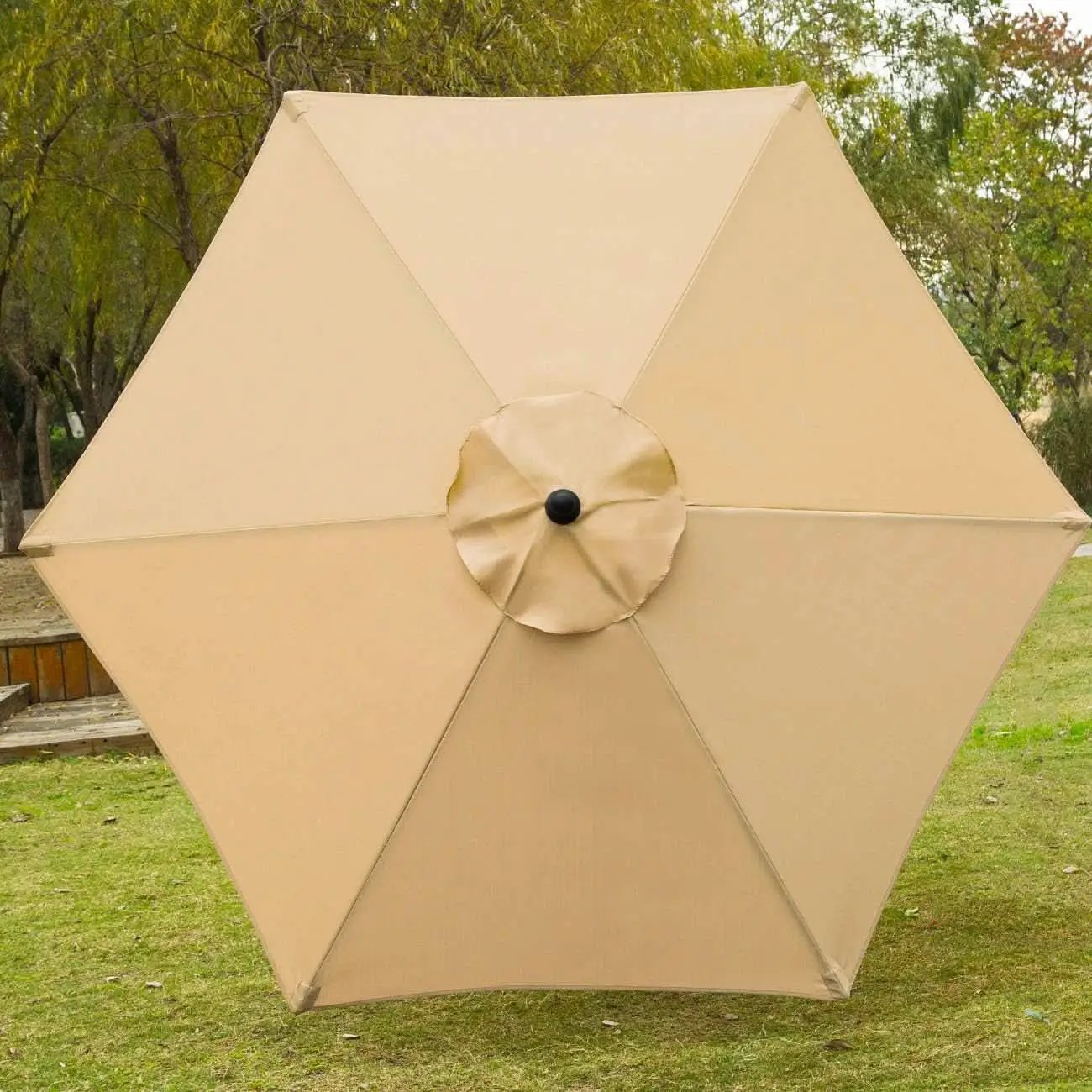 7.5 Ft Patio Umbrella Tan With Push Button Tilt Crank from PriceLows™