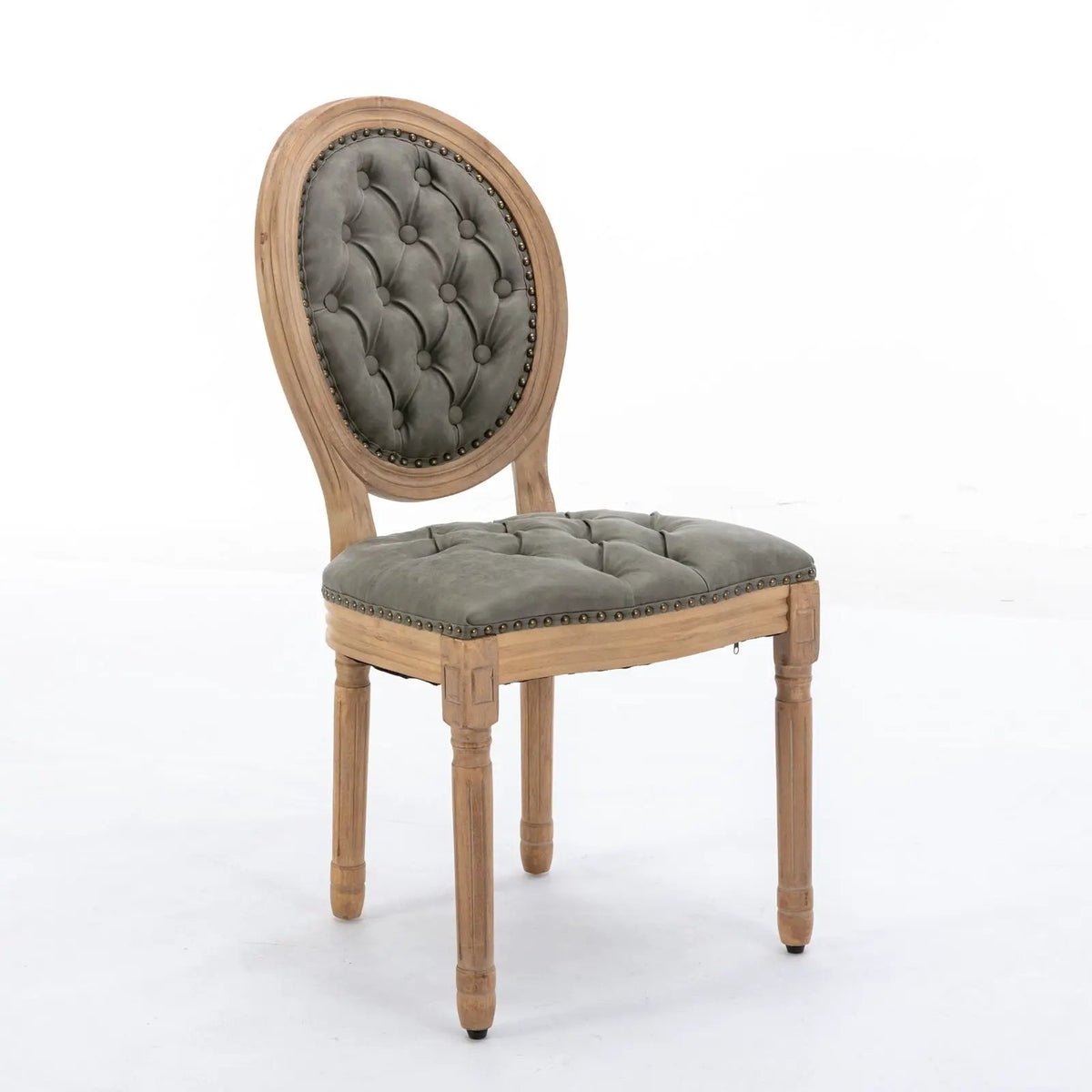 French Style Dining Chairs | Solid Wood Frame | Antique Painting | Hand-Pulled Buckle Decoration