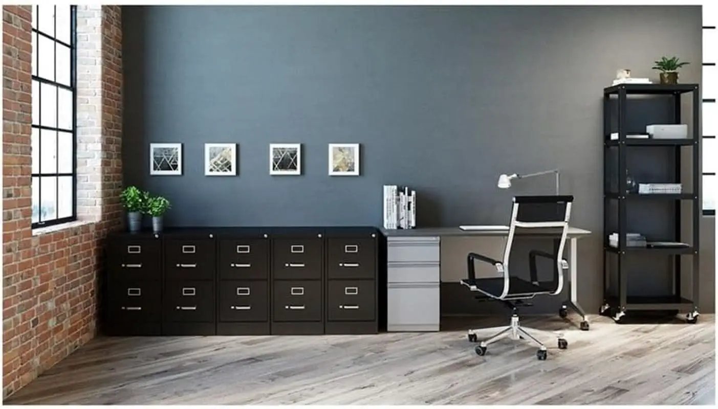 28.38 Inch Vertical Filing Cabinet Lockable Metal For Home Office Use Pre Assembled Letter Size Compatible from PriceLows™