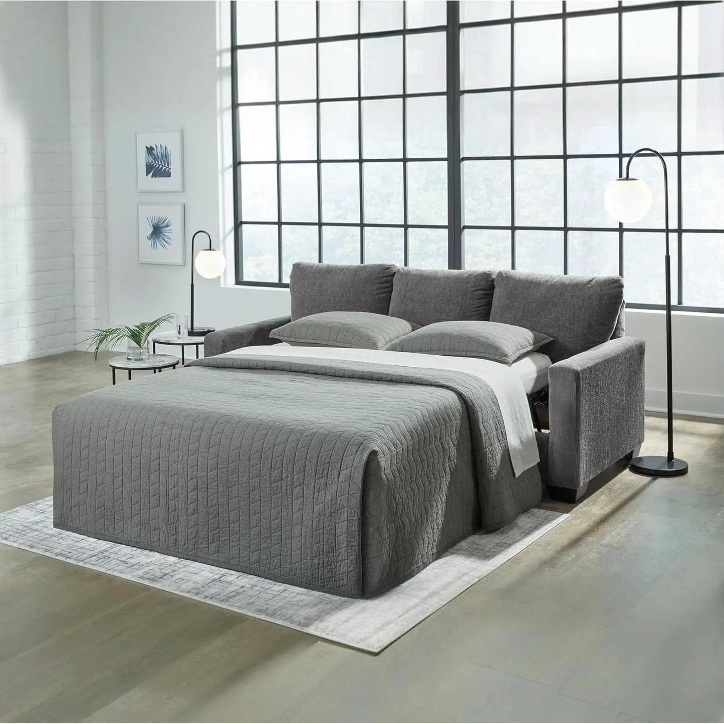 Queen Memory Foam Convertible Sofa Sleeper Charcoal from PriceLows™