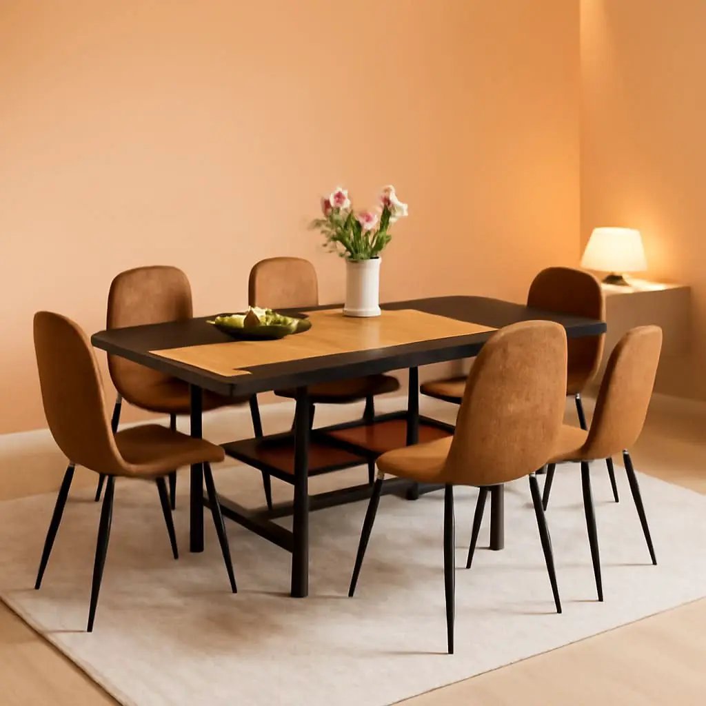 71 Inch Weathered Brown Premium Rustic Dining Table Set from PriceLows™