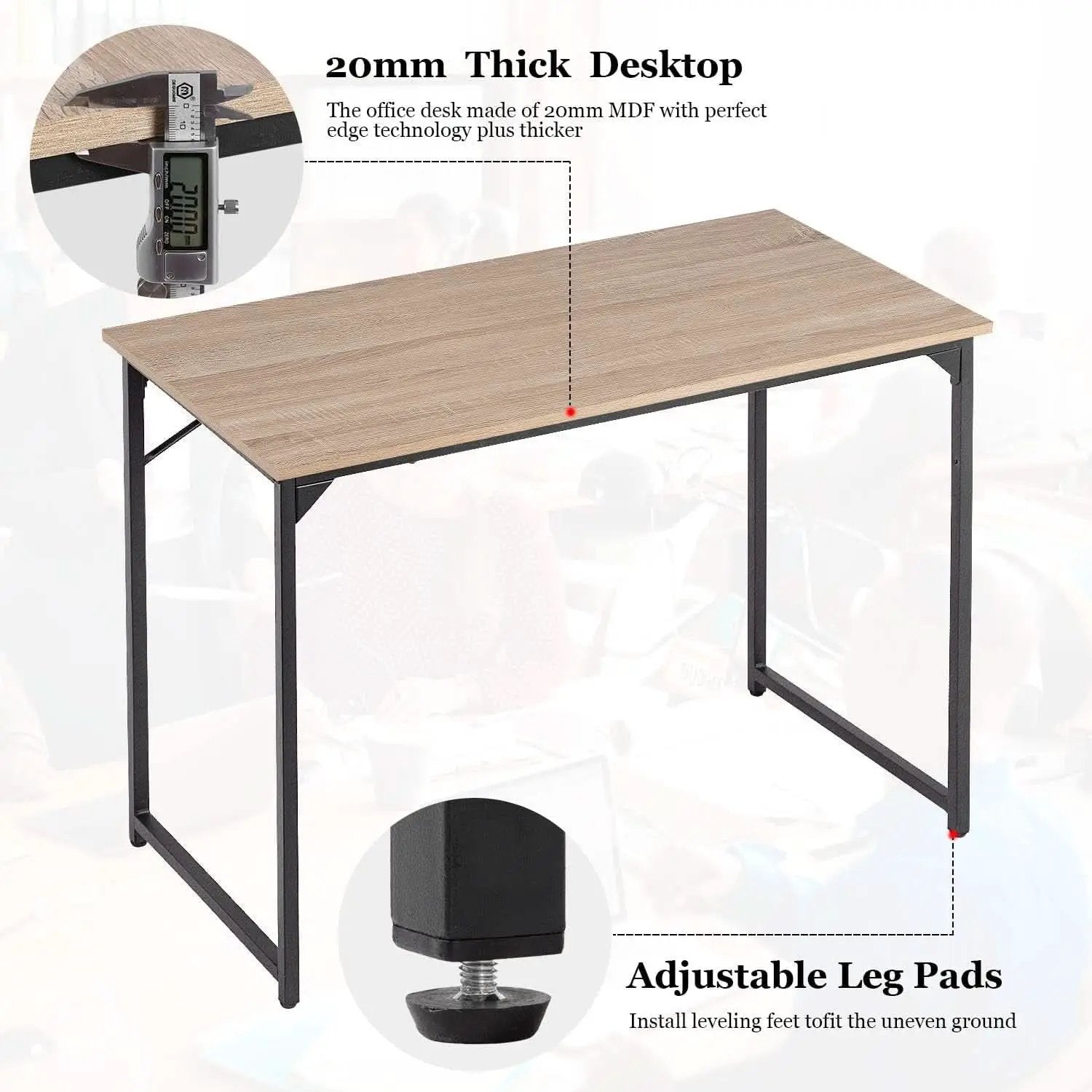39 Inch Computer Desk With Adjustable Feet For Home Office from PriceLows™