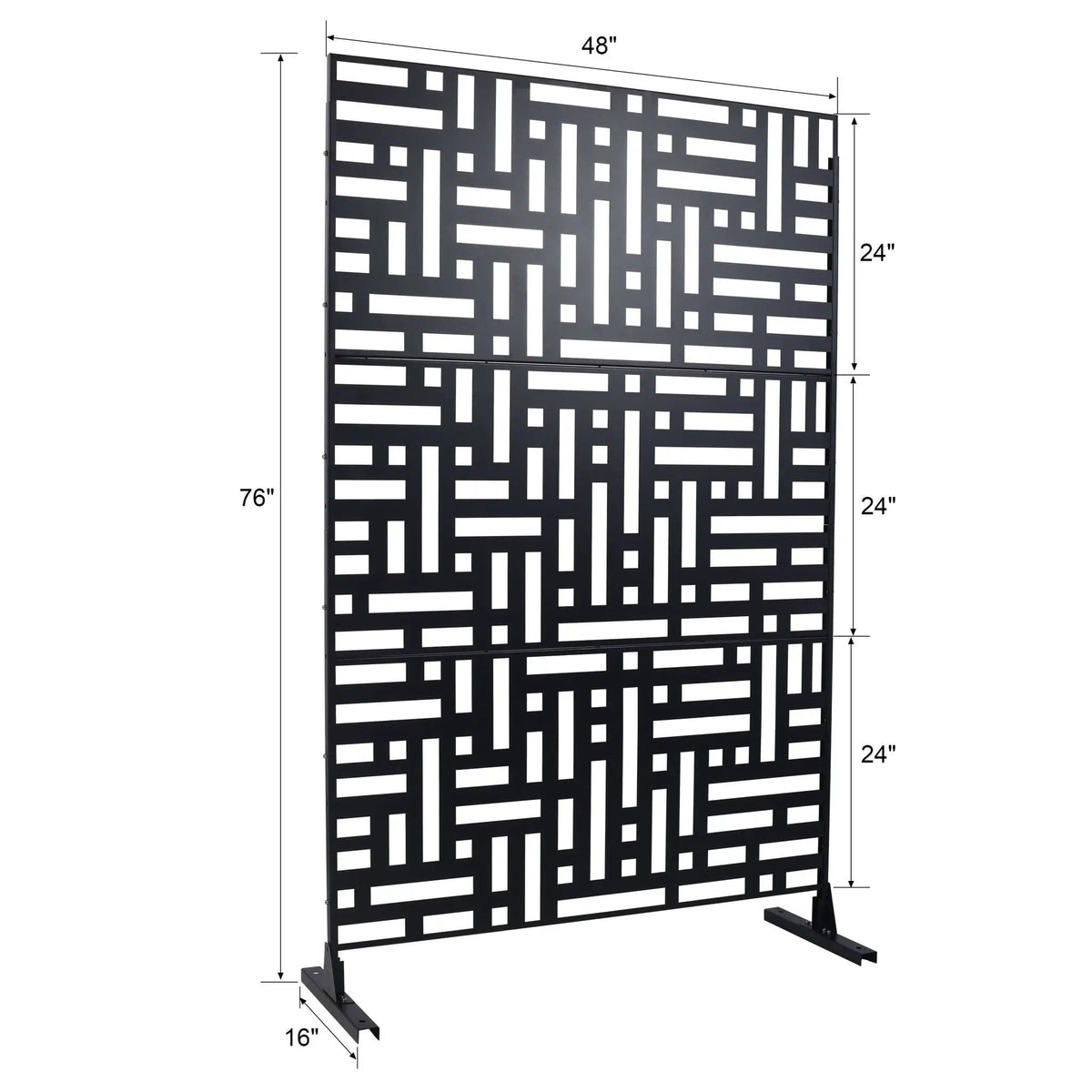 Metal Privacy Screen | Freestanding Frame | Rust Resistant | Indoor Use