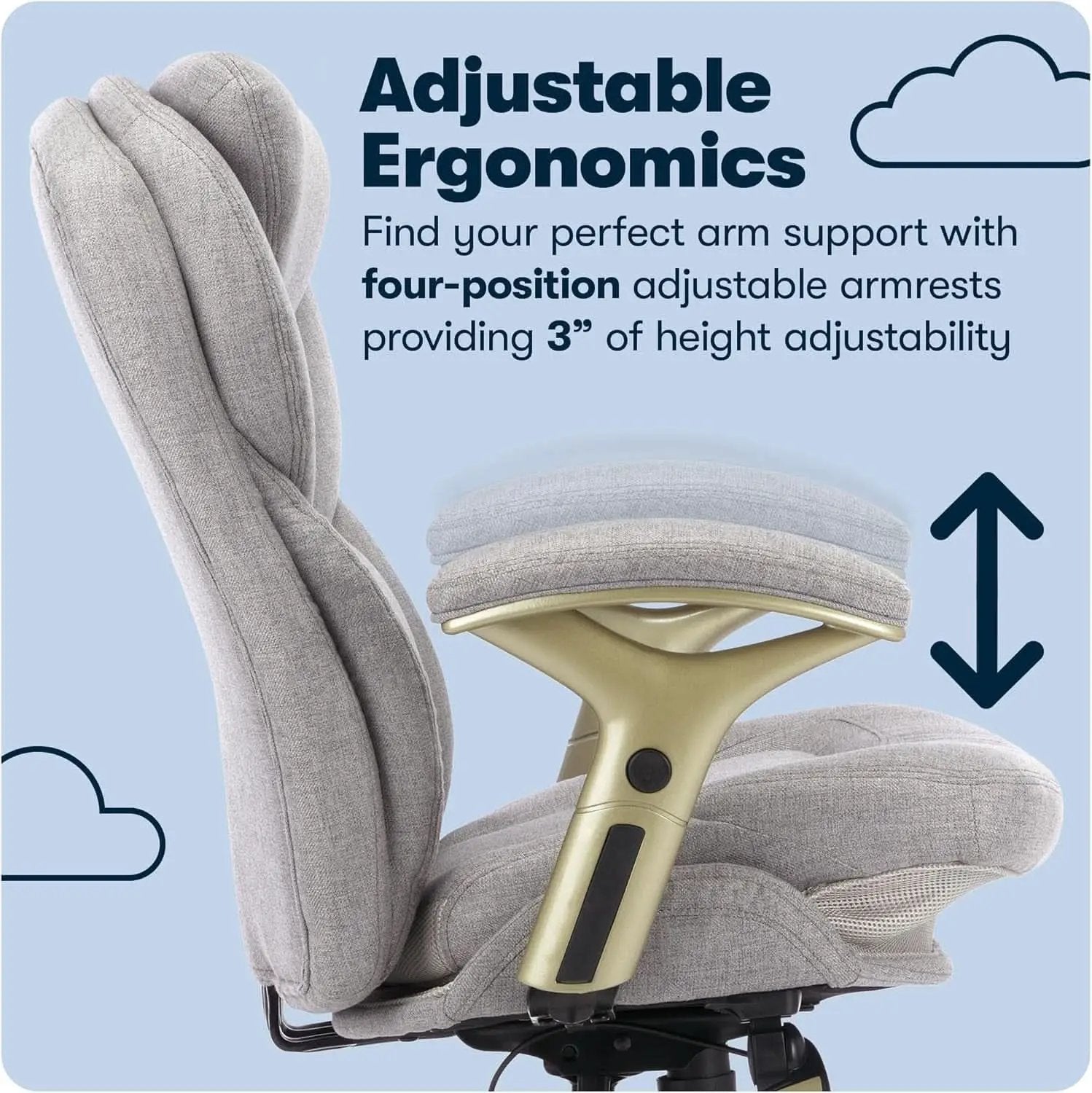 Ergonomic Executive Office Chair With Motion Technology Gray from PriceLows™
