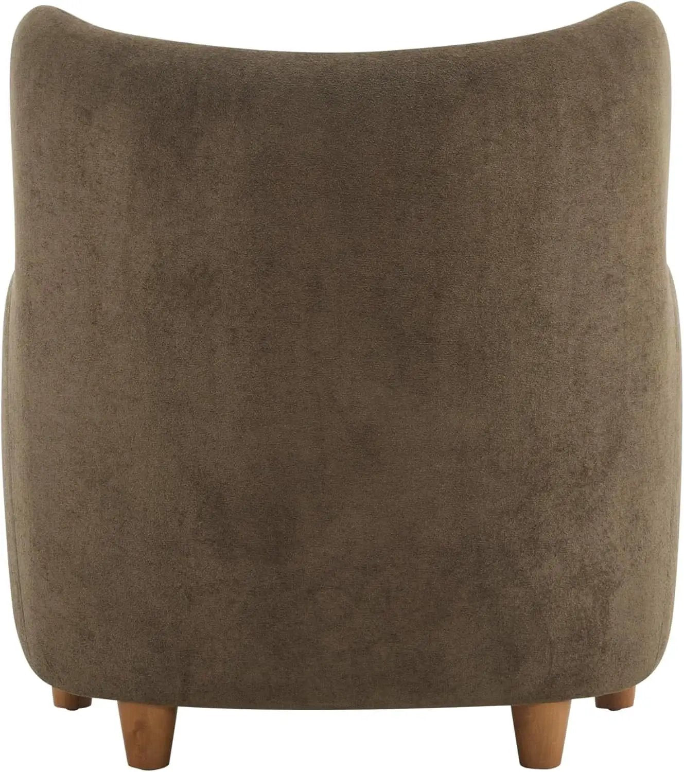 Brown Velvet Wingback Chair With Contoured Backrest from PriceLows™