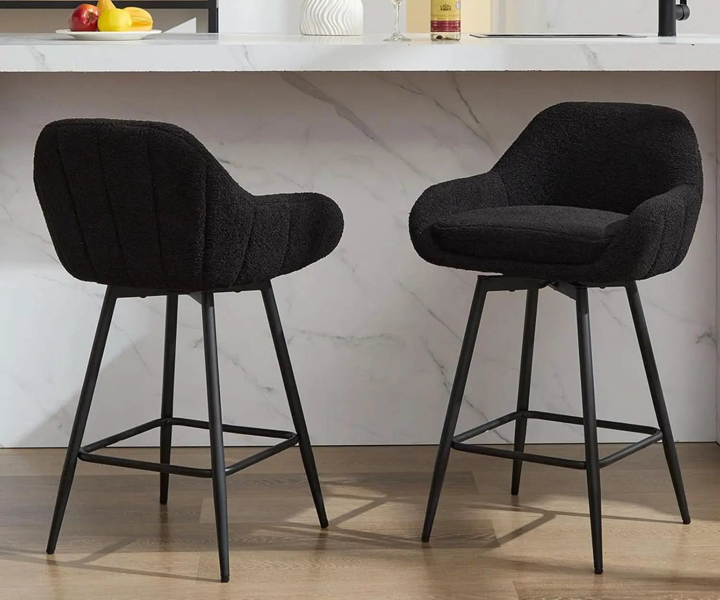 Modern Swivel Bar Stools Set of Two Comfortable Design from PriceLows™
