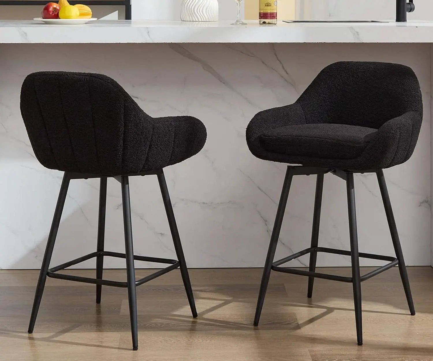 Modern Swivel Bar Stools Set of Two Comfortable Design from PriceLows™