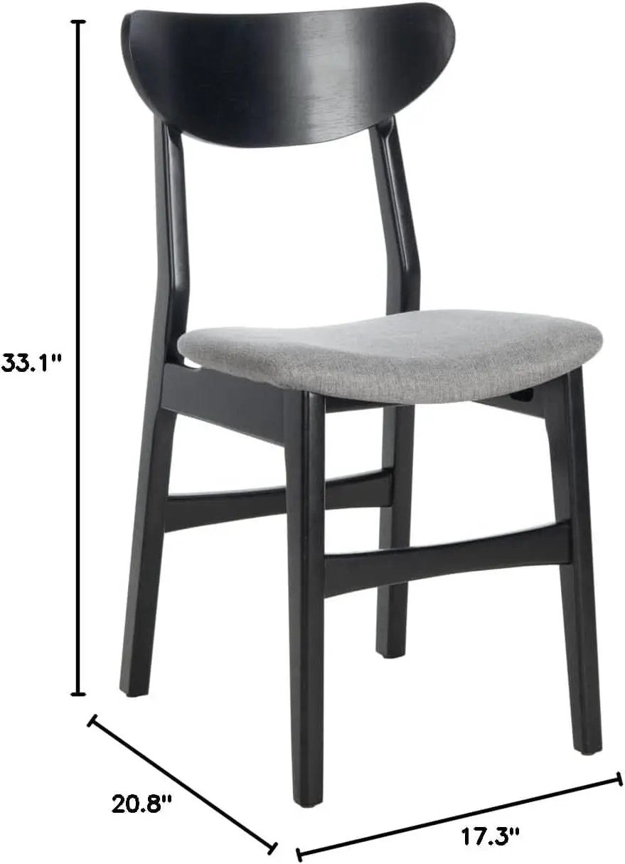 Home Lucca Retro Black And Grey Cushion Dining Chair Set 2 from PriceLows™