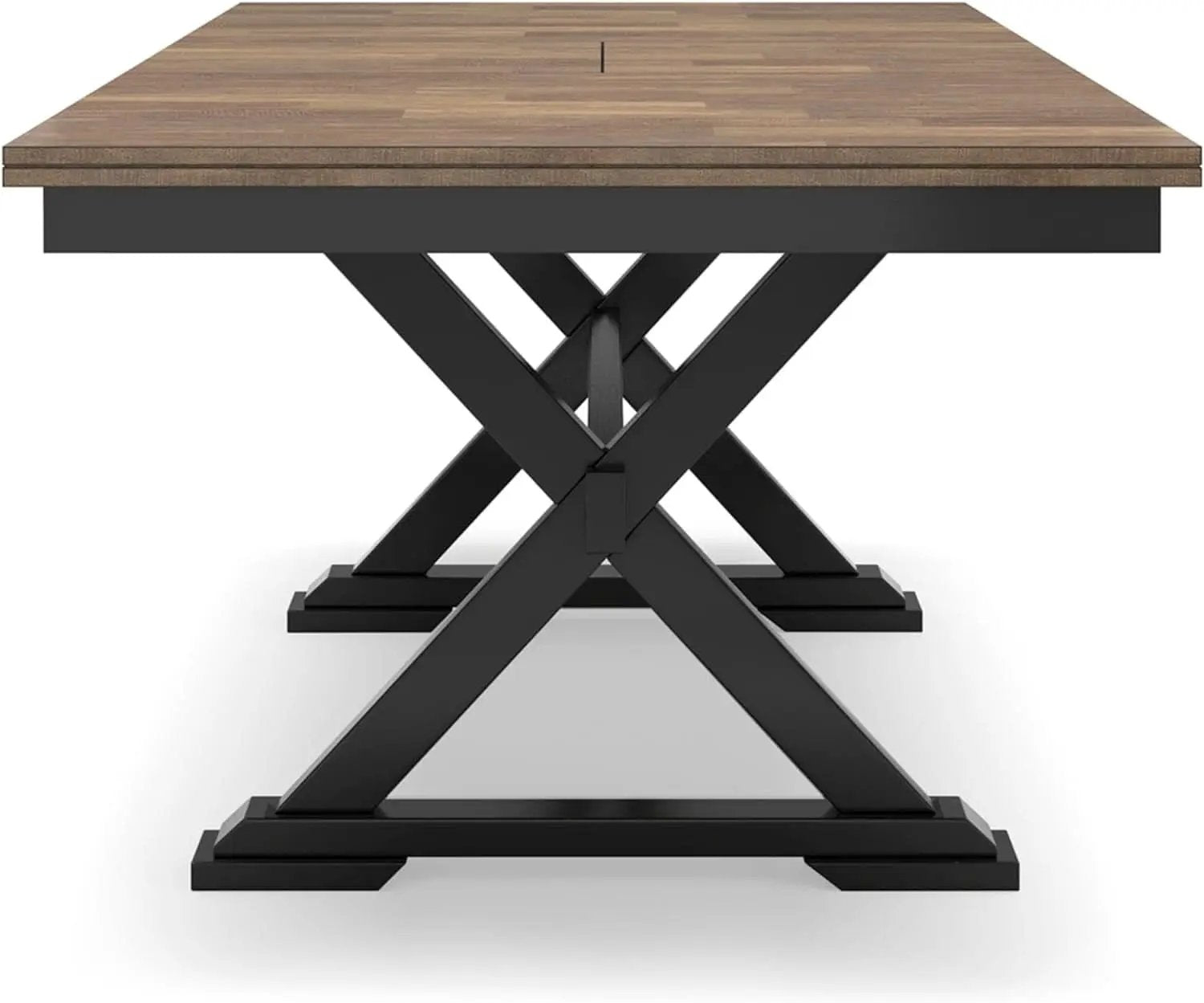 Farmhouse Dining Extension Table Butterfly Leaf 6-8 Seater Black And Dark Brown from PriceLows™