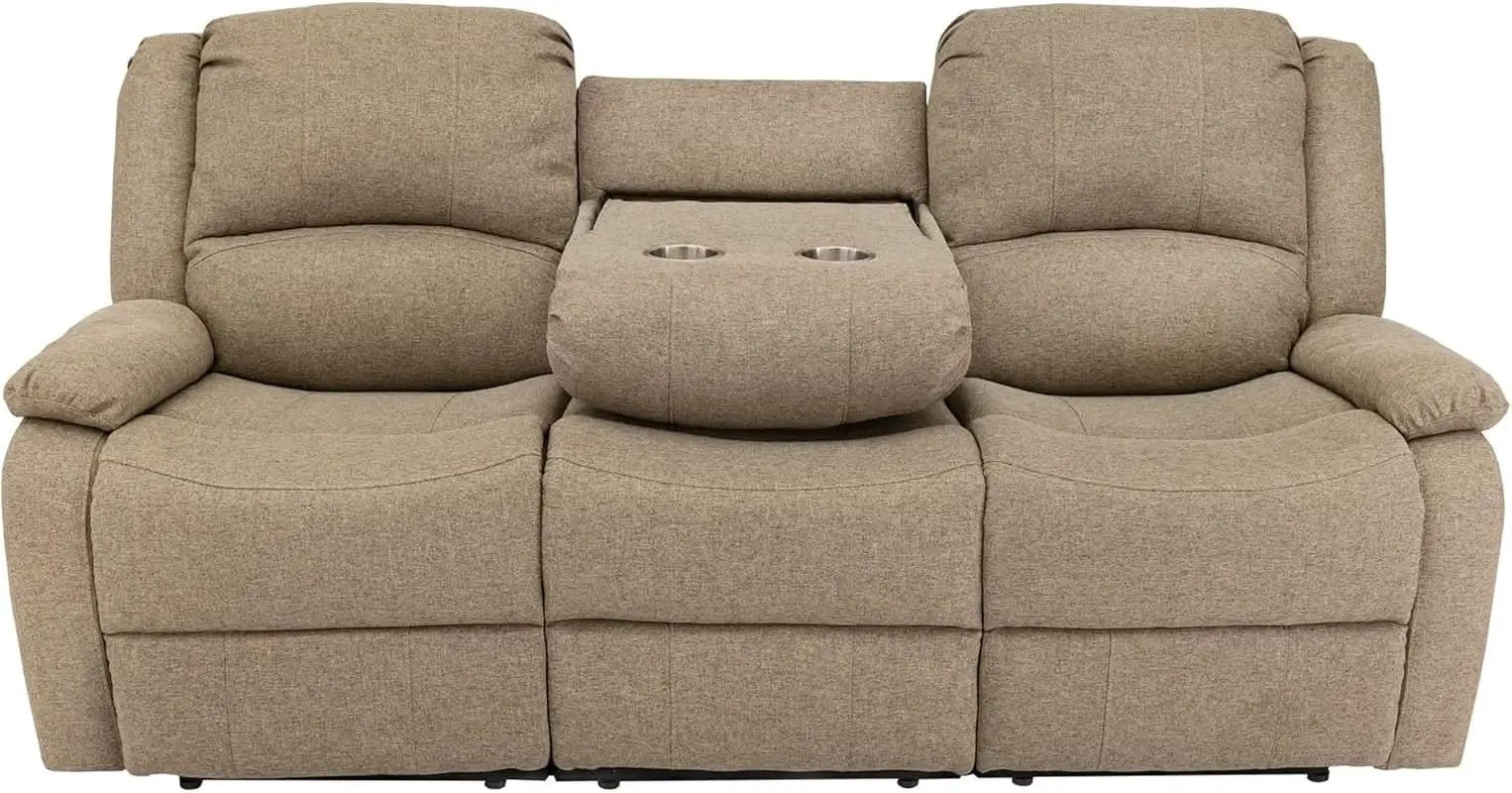 Charles 80In Triple Recliner RV Sofa Oatmeal Zero Wall from PriceLows™