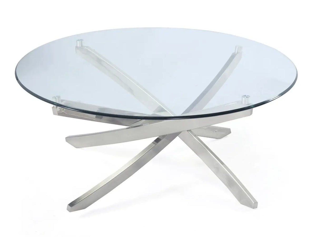 Zila Starburst End Table | 24 Inch Round | Mid-Century Sparkle | Contemporary Design