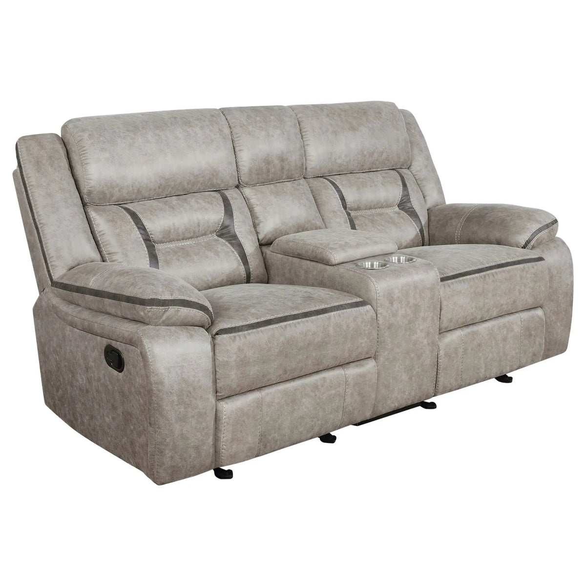 Greer 2-piece Upholstered Reclining Sofa Set | 2-Piece Set | Stainless Steel | Taupe