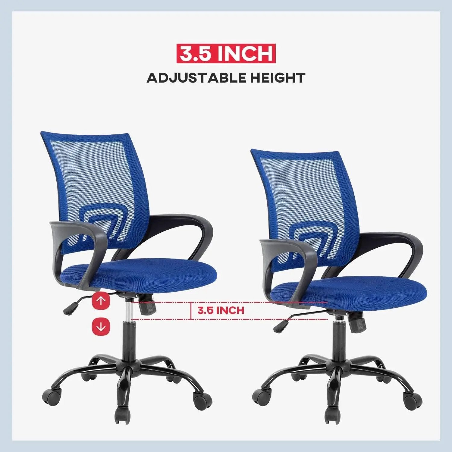 Blue Ergonomic Mesh Office Chair With Lumbar Support from PriceLows™