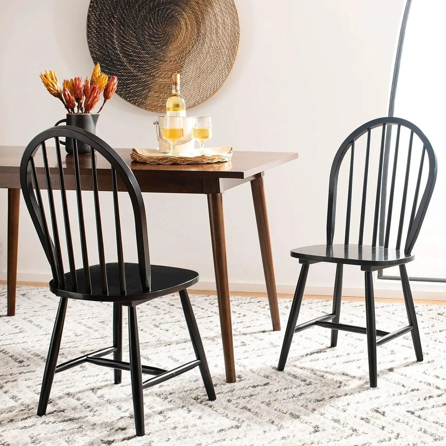 Home Camden 18 Inch Black Farmhouse Dining Chairs Set Of 2 from PriceLows™