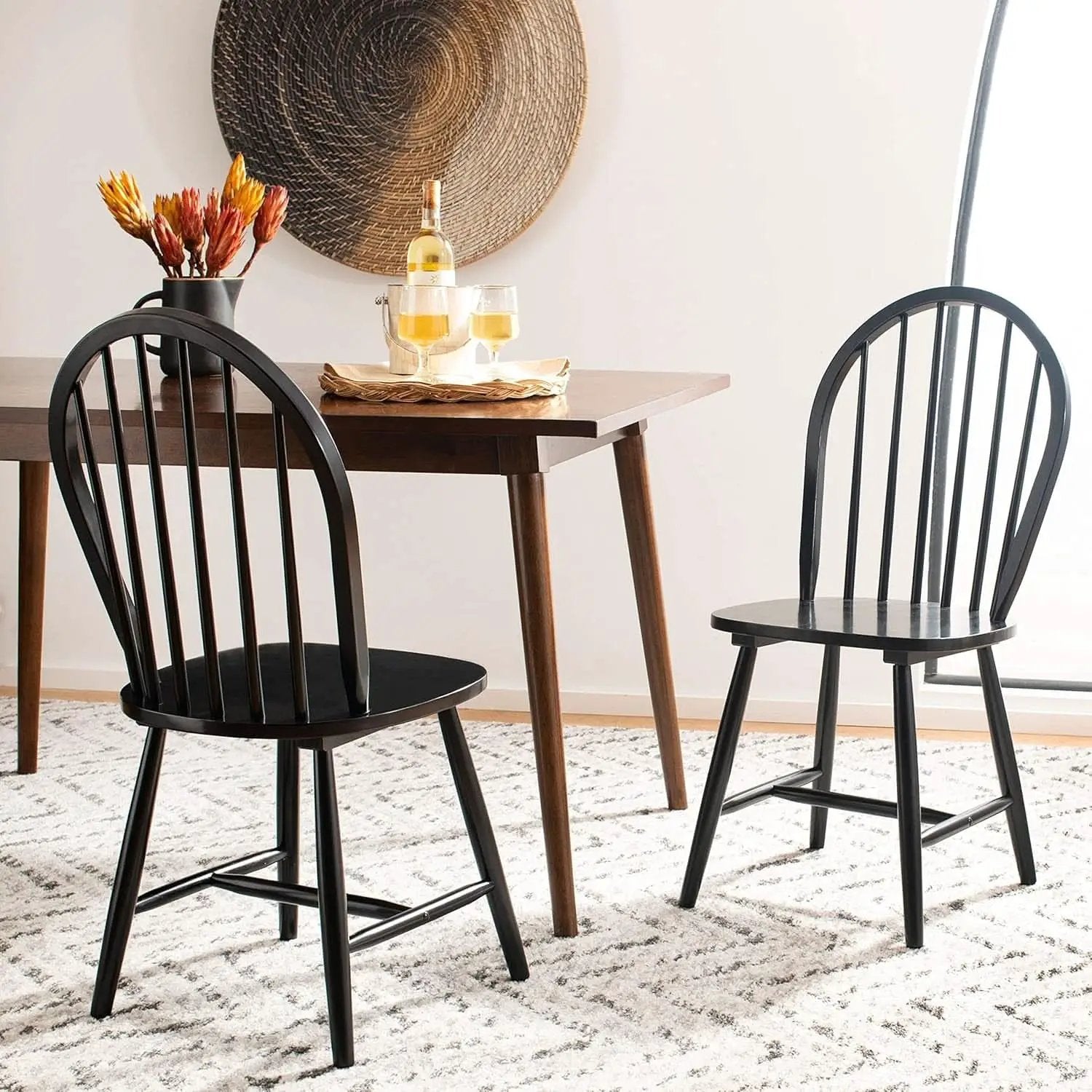Home Camden 18 Inch Black Farmhouse Dining Chairs Set Of 2 from PriceLows™