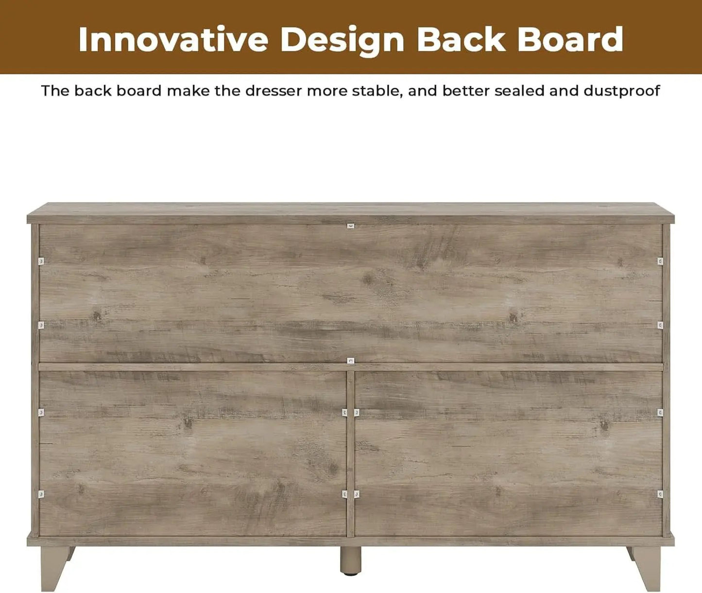 Six Drawer Dresser Rustic Oakwood Sliding BarnDoor from PriceLows™