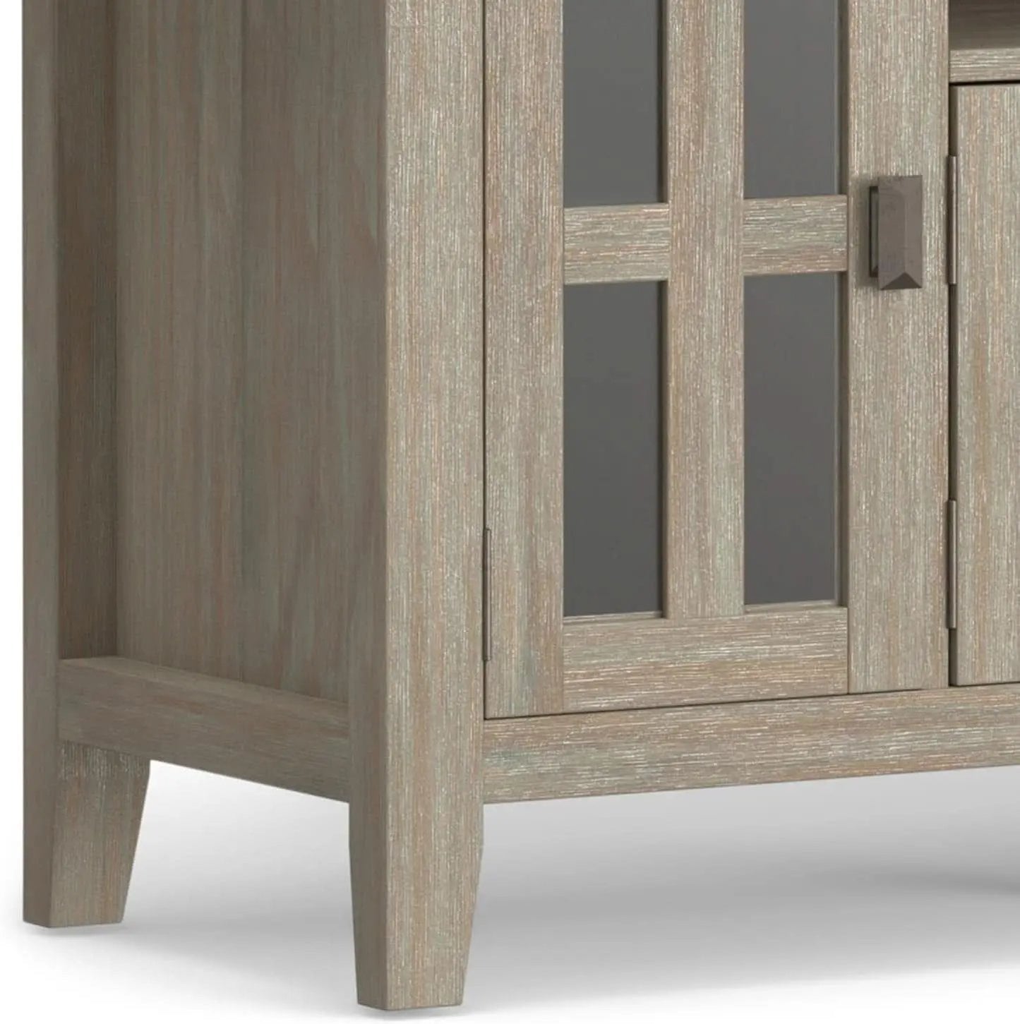 Solid Wood TV Stand 72 Inch Wide Distressed Grey Finish from PriceLows™