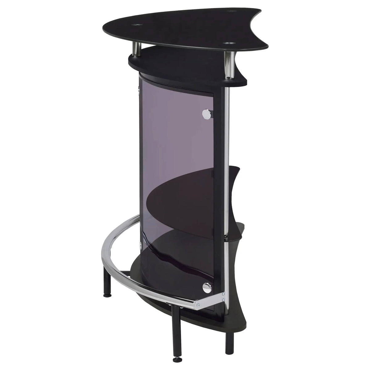 Amarillo Freestanding Glass Top Home Bar Wine Cabinet | 50.75 x 20 x 41 in | Glass & Acrylic | Black