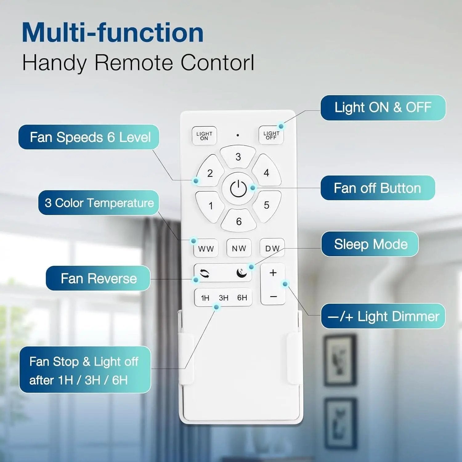 52 Inch Black Ceiling Fan With Lights Remote Control from PriceLows™