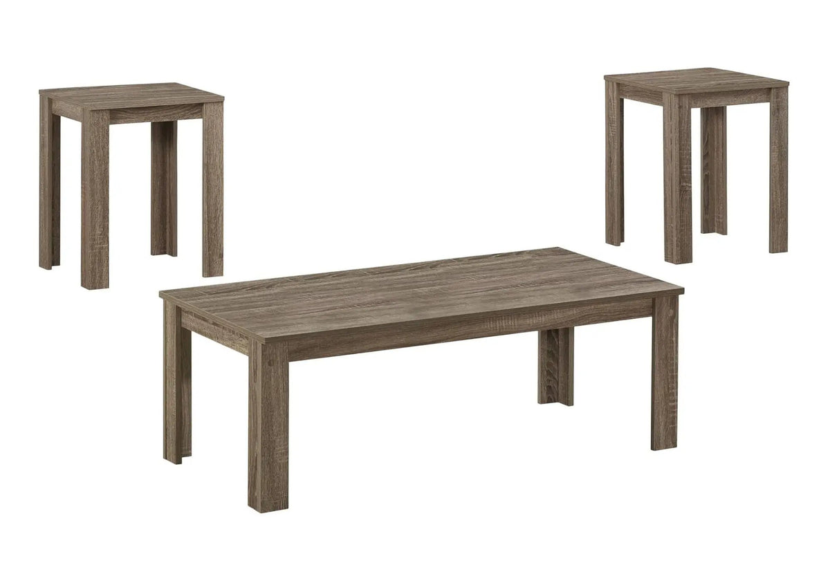 Transitional Coffee Table Set | Set Of 3 | 44 Inch Coffee Table | Two End Tables