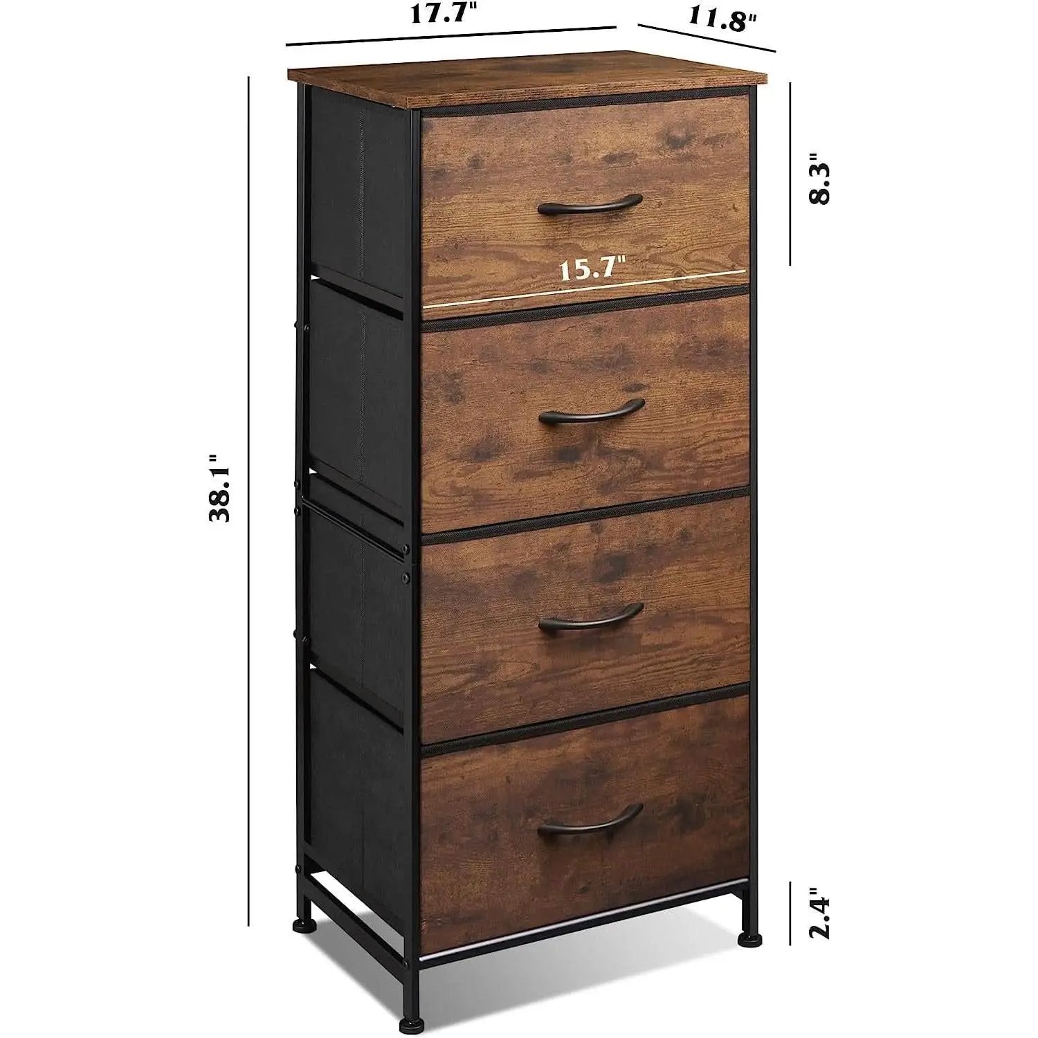 Four Drawer Dresser With Handles For Bedroom Storage from PriceLows™