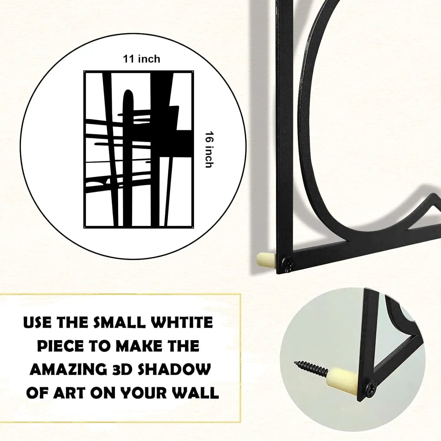 Black Abstract Metal Wall Art 4 Pack Minimalist 3D from PriceLows™