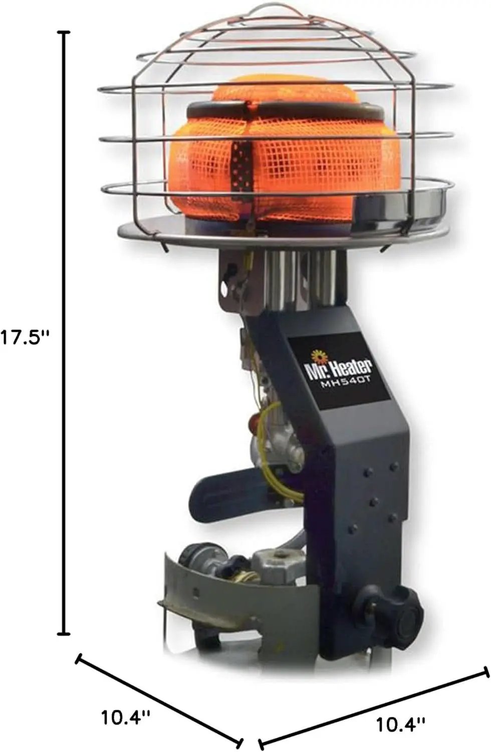 540-Degree Tank-Top Radiant Propane Heater 45,000 BTU Chrome from PriceLows™