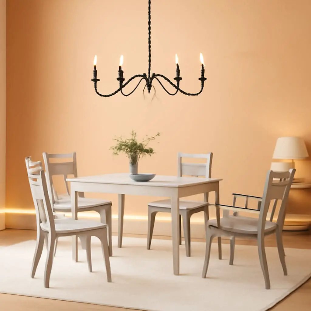 Chandelier 6 Light Black Hanging Fixture For Dining Room from PriceLows™