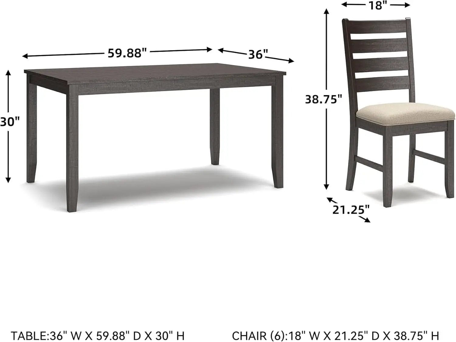 Brown Rectangular Dining Table Set Upholstered Chairs from PriceLows™