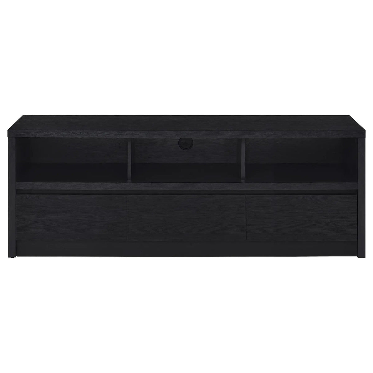 Rutland 59-inch 3-drawer TV Stand Media Console | 59 x 15.5 x 22 in | Engineered Wood & Veneer | Black