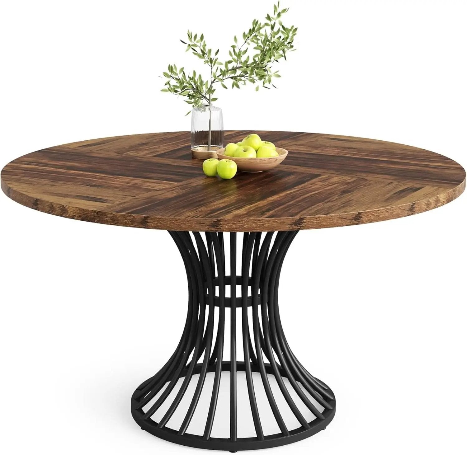 Round Dining Table 47 Inch Metal Base For Kitchen And Dining from PriceLows™