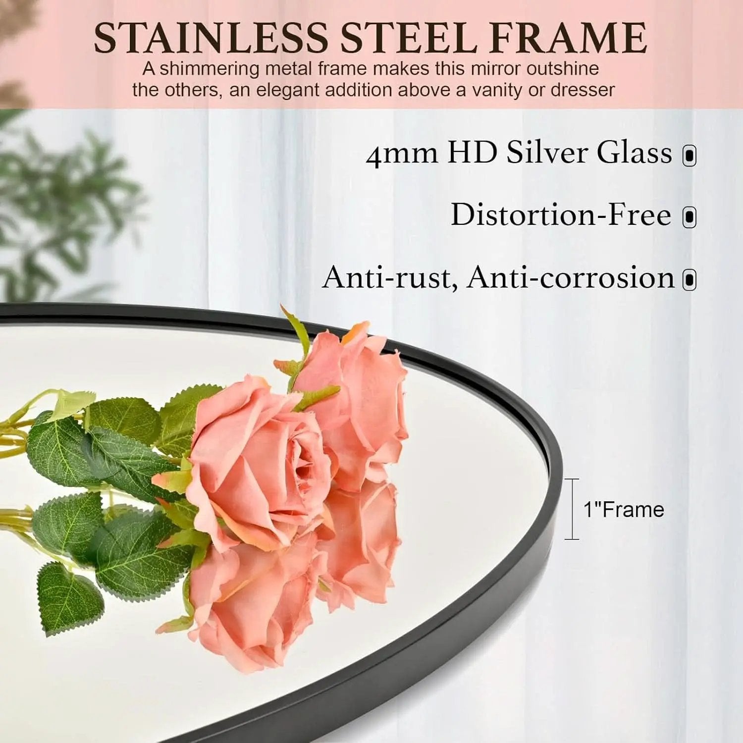 Oval Mirror 20x30 Black Bathroom Vanity Wall Mount from PriceLows™