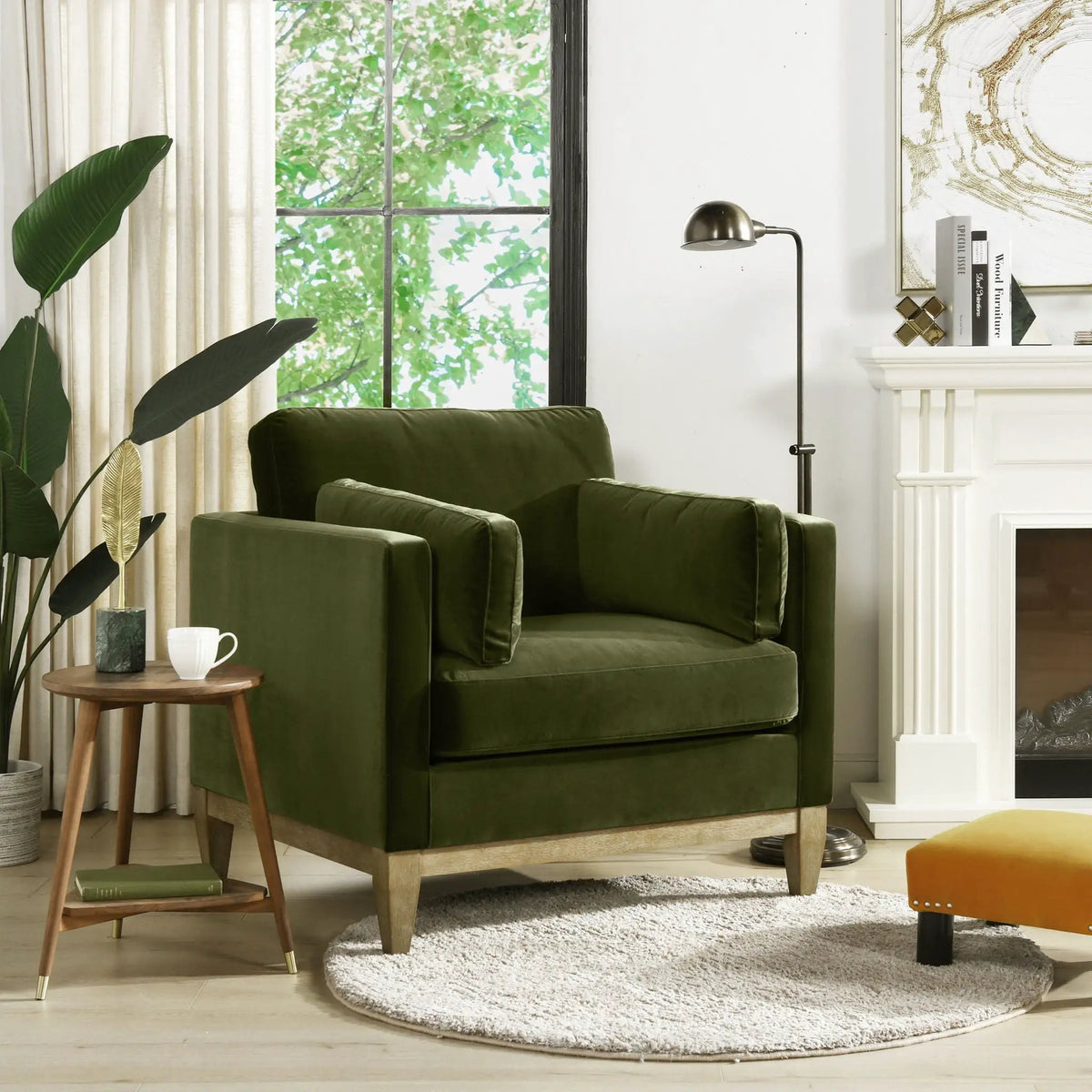 Knox Modern Farmhouse Arm Chair | Feather-Down Wrapped Cushions | Reversible Back And Arm Cushions | Durable Upholstery
